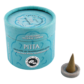 Pitta : Encens Indien Ayurvédique “ Pitta ” Les Encens du Monde ~ Boîte de 15 Cônes + 1 Porte-Encens