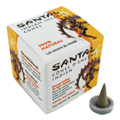 Santal : Encens au Bois de Santal Les Encens du Monde ~ Boîte de 12 Cônes + 1 Porte-Encens