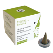 Relaxant : Encens Tibétain ~ Boîte de 15 Cônes + 1 Porte-Encens