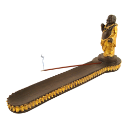 Porte-Encens Bouddha Noir ~ Longueur : 28,00 cm - Largeur : 5,00 cm - Hauteur : 12,00 cm