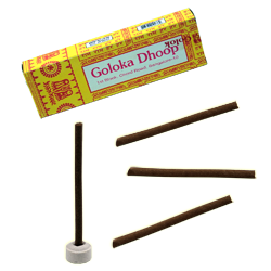 Dhoop Sticks Goloka ~ Boîte de 10 Sticks + 1 Porte-Encens