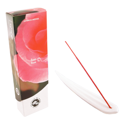 Rose : Encens Japonais Les Encens du Monde ~ Boîte de 60 Bâtonnets + 1 Porte-Encens
