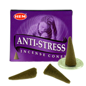 Anti-Stress : Encens Naturel Indien HEM ~ Boîte de 10 Cônes + 1 Porte-Encens