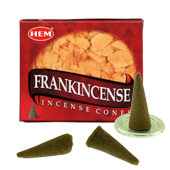 Frankincense / Oliban : Encens Naturel Indien HEM ~ Boîte de 10 Cônes + 1 Porte-Encens