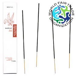 Encens d' Auroville Ayurvédique au Sambrani ~ Étui de 12 Bâtonnets