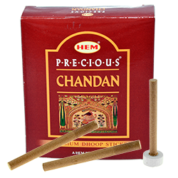 Dhoop Sticks “ Precious Chandan ” HEM ~ Boîte de 75 Grammes + 1 Porte-Encens Inclu