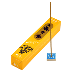 Mimosa : Encens Japonais Morning Star ( Nippon Kodo ) ~ Étui de 50 Bâtonnets + 1 Porte-Encens