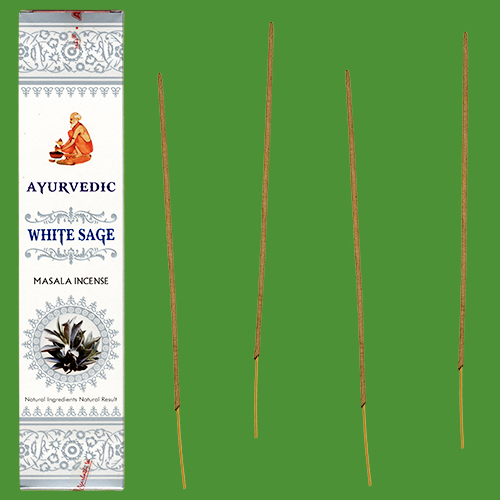 Encens sauge blanche Ayurvedic, encens naturel, doux chasse le stress