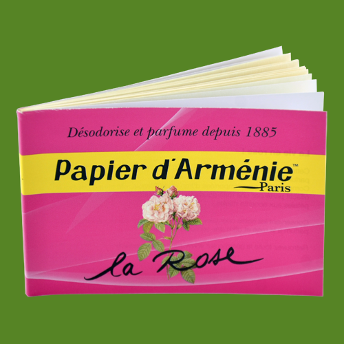 Papier d'Arménie à la Rose Triple d'Auguste Ponsot ~ Carnet de 12 Feuilles  ~ Encens de Qualité