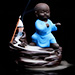 Fontaine à encens “ Kung-Fu Bleu ” en terre cuite