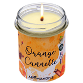 Orange + Cannelle : Bougie Naturelle à l'Huile Essentielle d'Orange Douce et de Cannelle