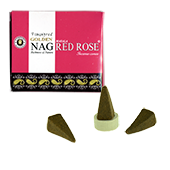 Golden Nag Red Rose : Encens Naturel Vijayshree ~ Boîte de 10 Cônes + 1 Porte-Encens