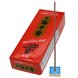 Myrrhe (Myrrh) : Encens Japonais Morning Star ( Nippon Kodo ) ~ Étui de 200 Bâtonnets + 1 Porte-Encens
