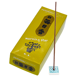 Patchouli : Encens Japonais Morning Star ( Nippon Kodo ) ~ Étui de 200 Bâtonnets + 1 Porte-Encens