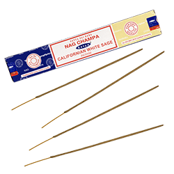 Nag Champa + Sauge Blanche : Encens Satya ~ Étui de 16 Grammes